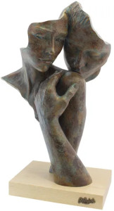 Angeles Anglada: Skulptur "Zuneigung", Kunstguss Steinoptik