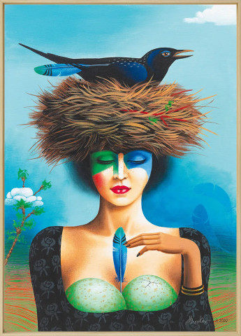 Michael Becker: Bild "Im Schutz der blauen Feder" (2020) #1