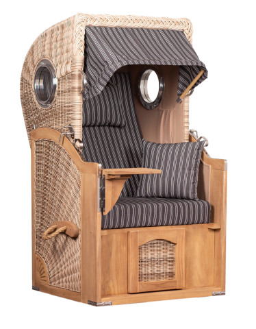  Strandkorb 1-Sitzer grau mit Nadelstreifen #2