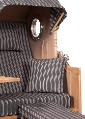  Strandkorb 1-Sitzer grau mit Nadelstreifen #4