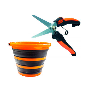 Set Stauden & Kräuterschere + Falteimer