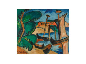 Karl Schmidt-Rottluff: Fischerkähne am Haff