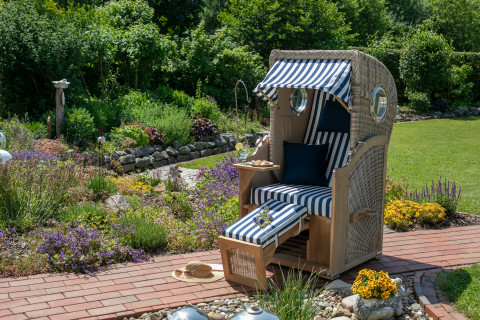 Strandkorb 1-Sitzer blau-weiß #2