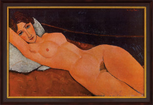 Amedeo Modigliani: Bild "Liegender Frauenakt auf weißem Kissen" (1917)
