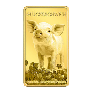  Goldplättchen Glücksschwein