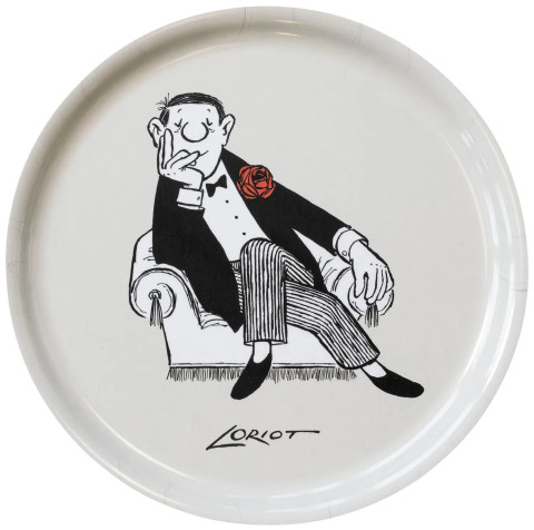 Loriot: Holztablett "Herr im Sessel" #1