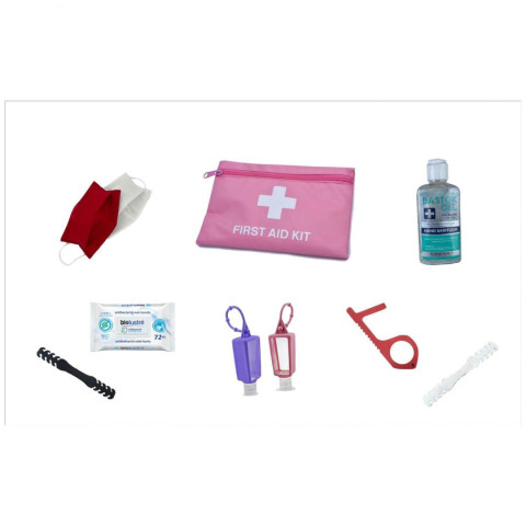 Corona Safety Kit blau/rosa + kostenlose Zugabe 10 medizinische OP Masken #1