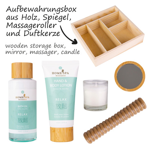 Badeset HOME SPA in Aufbewahrungsbox aus Holz #3