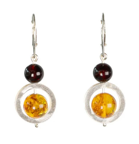 Bernsteinohrhänger "Sonne, Mond und Sterne" #1