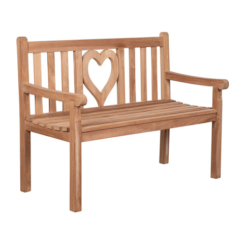 Teak-Gartenbank Herz #2