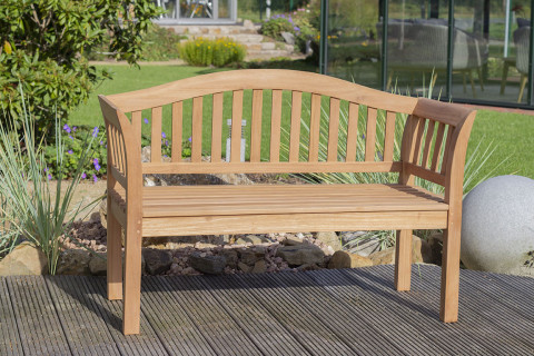 Teak-Gartenbank Wave #4