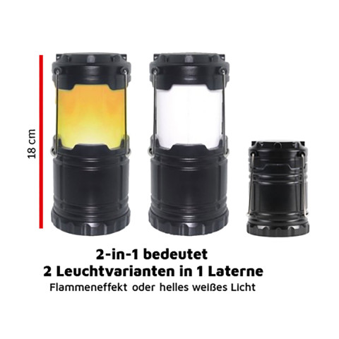Campinglaterne mit Flammeneffekt 2er-Set #1