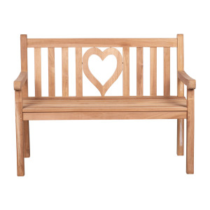 Teak-Gartenbank Herz