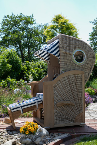 Strandkorb 1-Sitzer blau-weiß #3