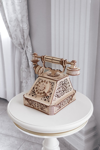 3D-Holzpuzzle, Retro Telefon #4