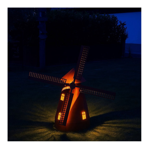  Drehbare Windmühle, Edelrost, inkl. Beleuchtung #2