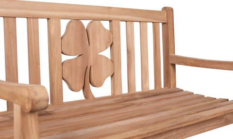 Teak-Gartenbank Kleeblatt #2