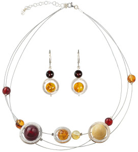 Bernstein-Schmuckset "Sonne, Mond und Sterne"