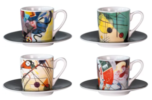 Wassily Kandinsky: 4 Espressostassen mit Künstlermotiven im Set
