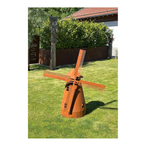  Drehbare Windmühle, Edelrost, inkl. Beleuchtung #1
