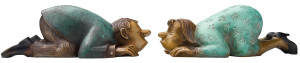 Loriot: Skulpturenpaar "Szenen einer Ehe, Sie & Er", Version in Bronze