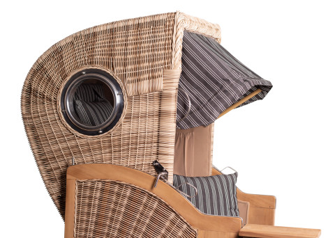  Strandkorb 1-Sitzer grau mit Nadelstreifen #3