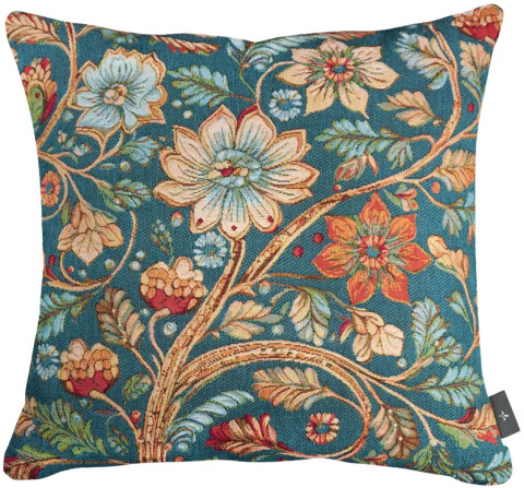 Kissenhülle "Blütenzauber", blaue Version #1