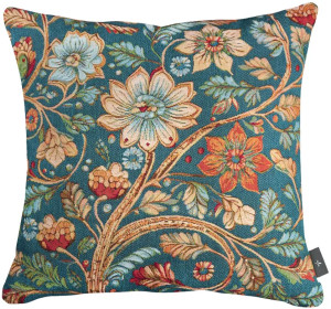 Kissenhülle "Blütenzauber", blaue Version