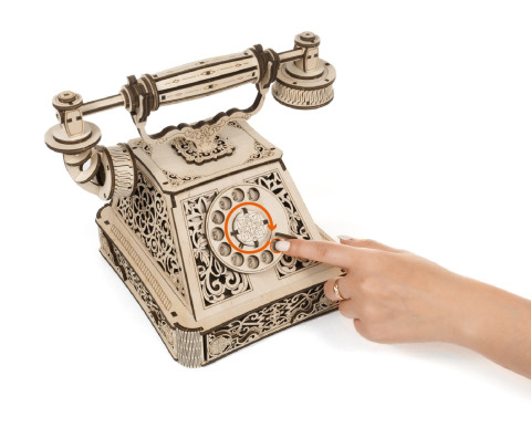 3D-Holzpuzzle, Retro Telefon #3