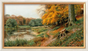 Peder Mork Mönsted: Bild "Rehe im Wald" (1918)