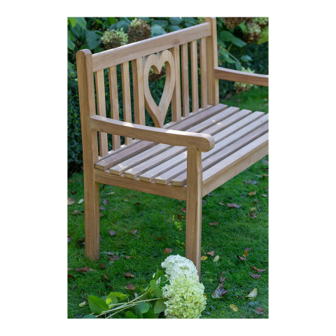 Teak-Gartenbank Herz #4
