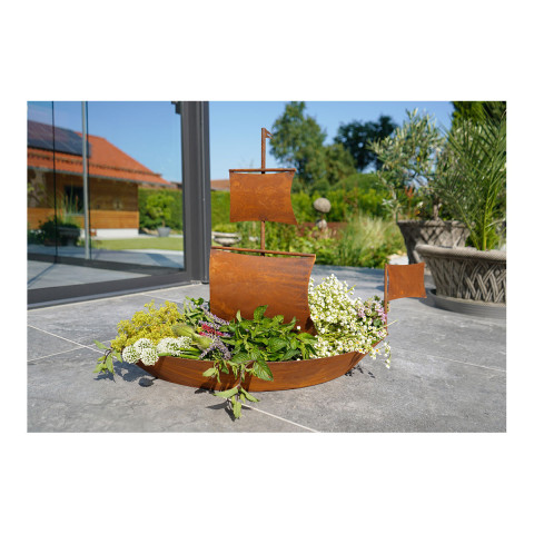  Edelrost Schiff zum Bepflanzen, 3-teilig #1