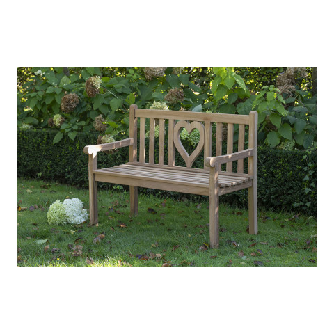 Teak-Gartenbank Herz #3
