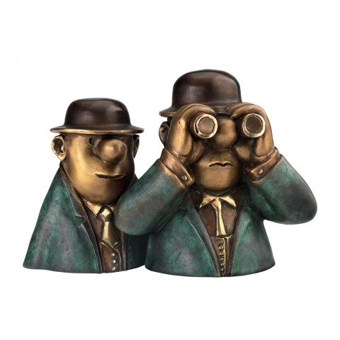 Loriot-Skulptur Bronze: Herren auf der Rennbahn #1