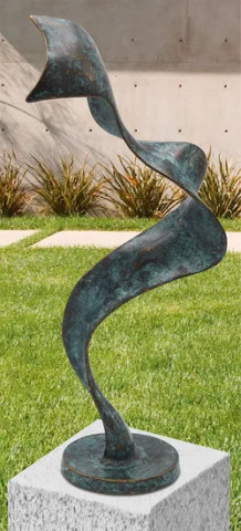 Gartenskulptur "Modern Wave" (ohne Sockel), Bronze #1