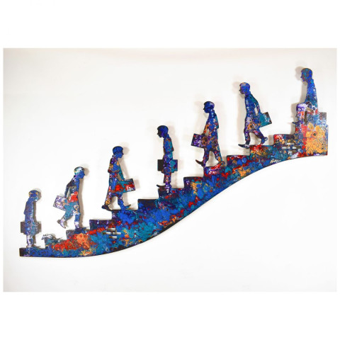 Wandskulptur On the stairs, Stahl #1