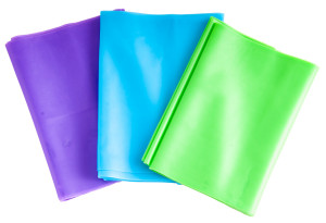  Gymnastikbänder, 3-er Set Lila, Grün, Blau