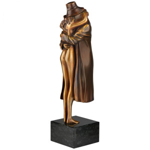 Bruno Bruni Skulptur „Amore“, (mit grünem Mantel) Skulptur in feiner Bronze, grün patiniert,