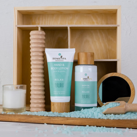 Badeset HOME SPA in Aufbewahrungsbox aus Holz #1