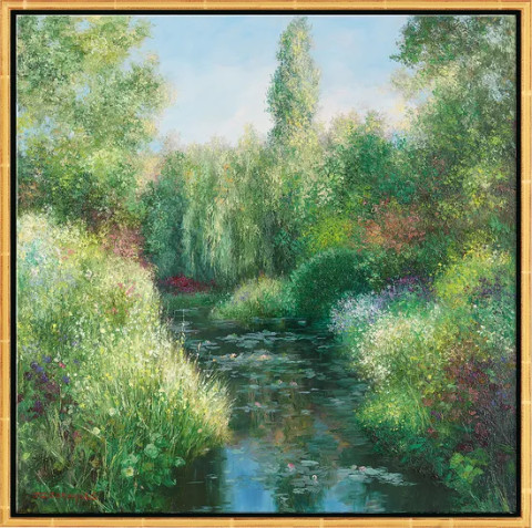 Jean-Claude Cubaynes: Bild "Juin à Giverny", Version goldfarben gerahmt #1
