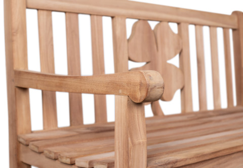 Teak-Gartenbank Kleeblatt #3