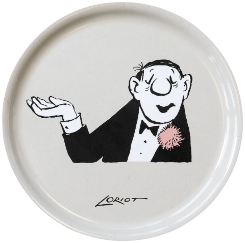 Loriot: Holztablett "Der Conférencier" #1
