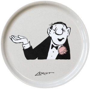 Loriot: Holztablett "Der Conférencier"