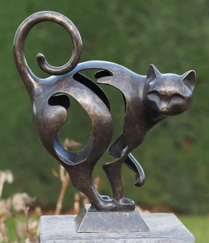 Gartenskulptur "Abstrakte Katze", Bronze #1