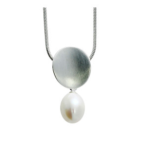 Anhänger Silber mit Süsswasserperlen-Tropfen, inkl. Kette