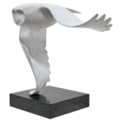 Evert den Hartog: Skulptur "Sneeuwuil - Schneeeule", Bronze grau patiniert #2