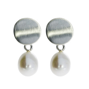  Ohrhänger Silber mit Süsswasserperlen-Tropfen