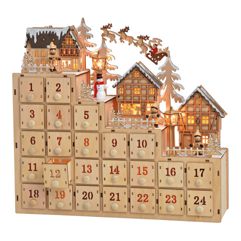  Adventskalender Winterszene aus Holz Adventskalender Winterszene aus Holz #1
