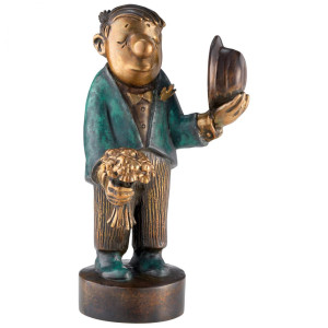 Loriot: Skulptur "Der Blumenkavalier - Jubiläums-Edition", Bronze
