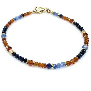 Armband mit Kyanit, Saphir, Hessonit